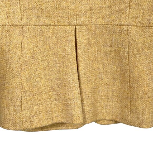 Talbots 100% Wool Tailored Blazer Jacket Butter Yellow / Camel Tan Tweed Size 6 - Picture 11 of 13